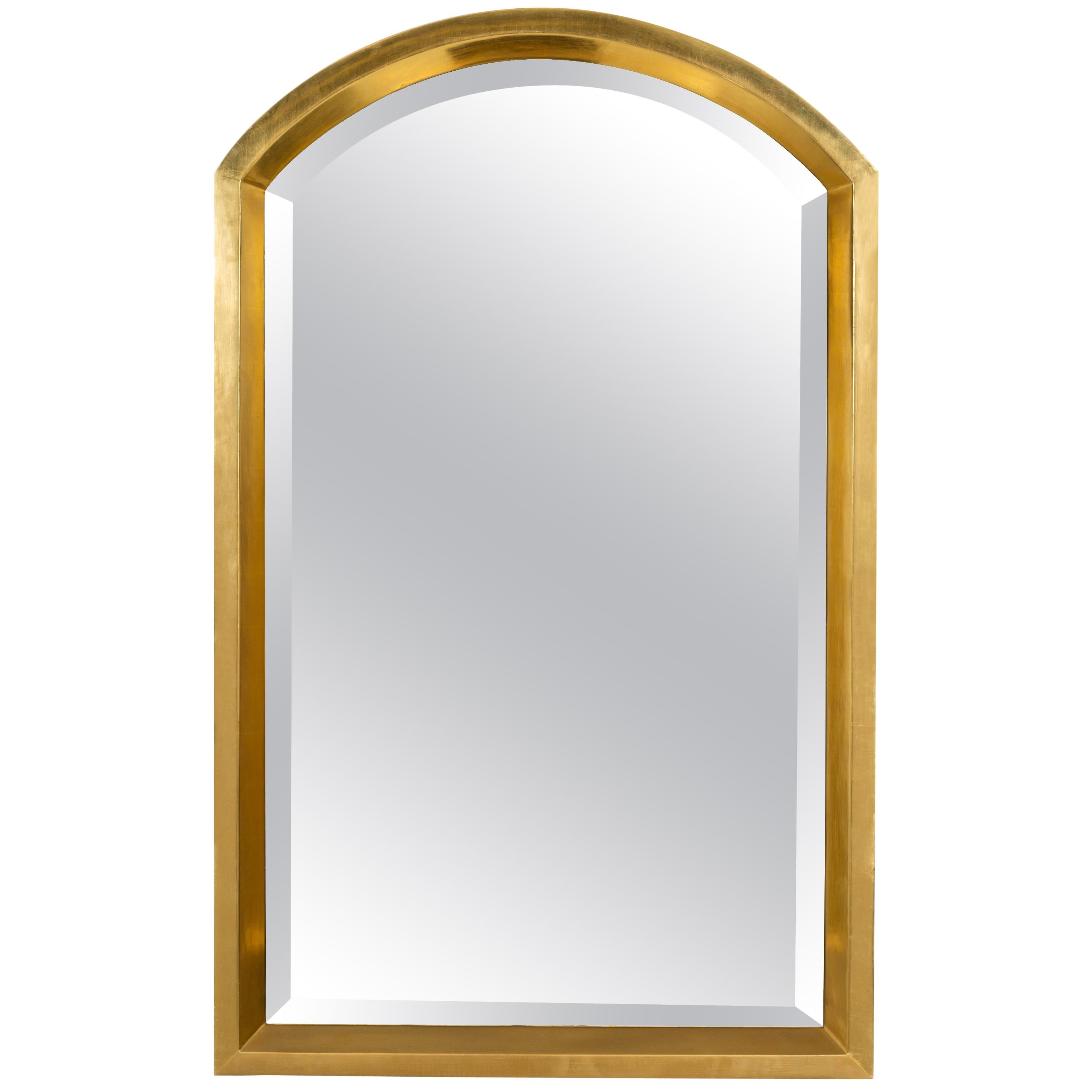 Warren Platner Gold Leaf Arched Mirror For Sale