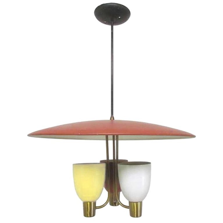 Three Light Ceiling Fixture 1950s For Sale At 1stdibs