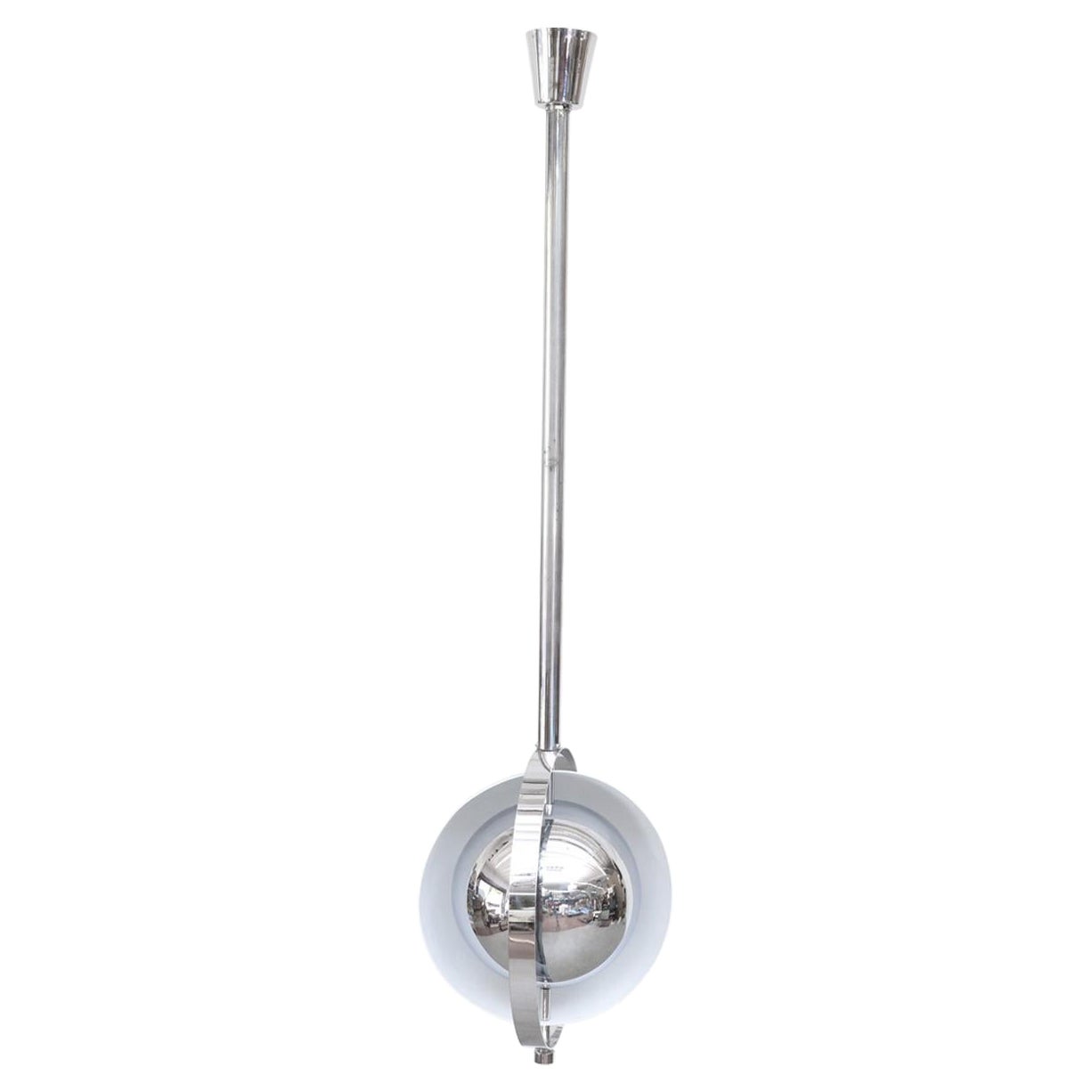 RAAK Attributed Height Adjustable Chrome Space Age Ceiling Lamp For Sale