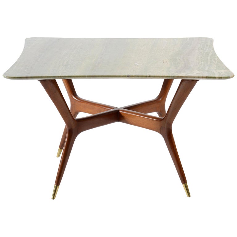 Mid Century Modern Italian Coffee Table Marble Top 1950