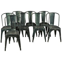 Set of Eight Tolix "Model A" Chairs, by Xavier Pauchard, France, circa 1950