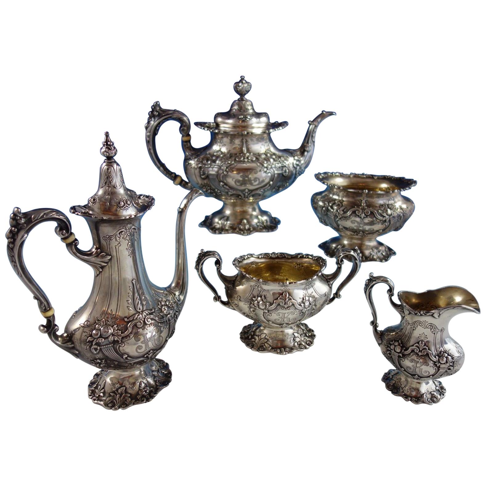 Francis I by Reed & Barton Sterling Silver Tea Set 5-Piece #570A Monogram K