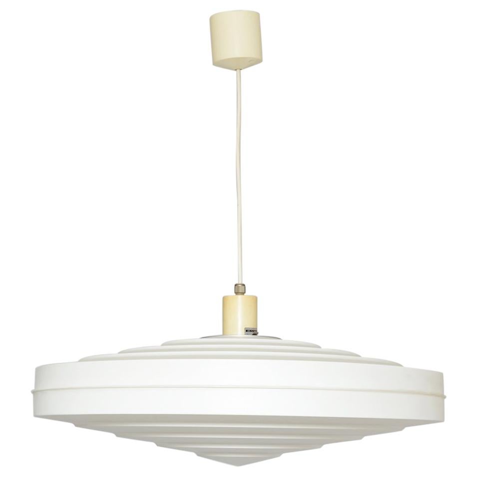 White Pendant Lamp by Aloys F. Gangkofner for Erco Leuchten, Germany 1962 For Sale