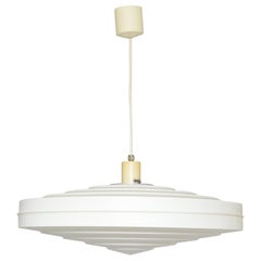 White Pendant Lamp by Aloys F. Gangkofner for Erco Leuchten, Germany 1962