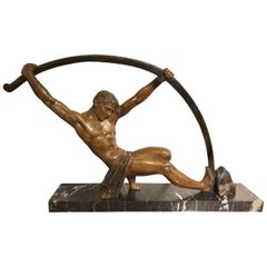 D. H. Chiparus "L'age Du Bronze" Bending Bar Man, Large Size