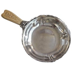 Plat à compote Tazza en argent sterling Bol à porcelaine antique en argent sterling