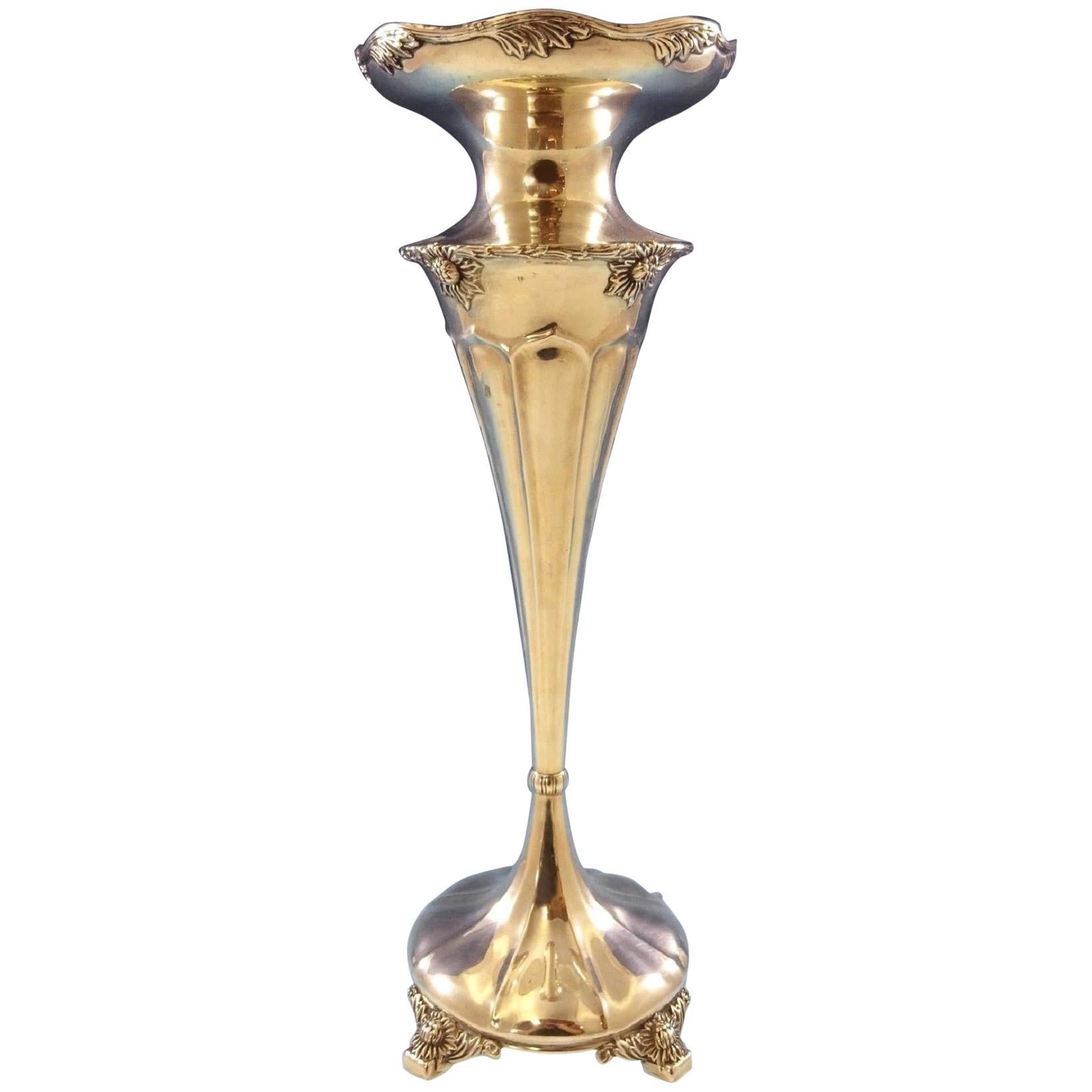 Chrysanthème de Tiffany & Co. Vase en argent sterling de 33 cm de haut