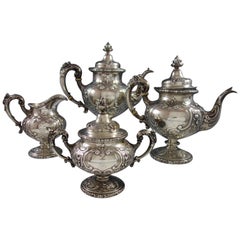 Flora by Reed & Barton Sterling Silver Coffee Tea Set 4-Piece #575A Antique