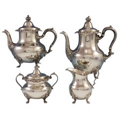 Strasbourg by Gorham Sterling Silver Tea Set 4-Piece Scrolly Design Fancy