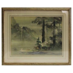 155 Framed Imaginary Landscape No. ii from the Bambi Illustrator Tyrus Wong