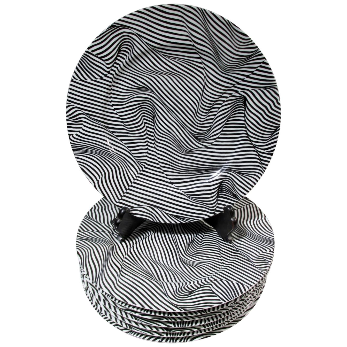 Set 8 Robert & Trix Haussman Postmodern Swid Powell Black Stripes Chargers