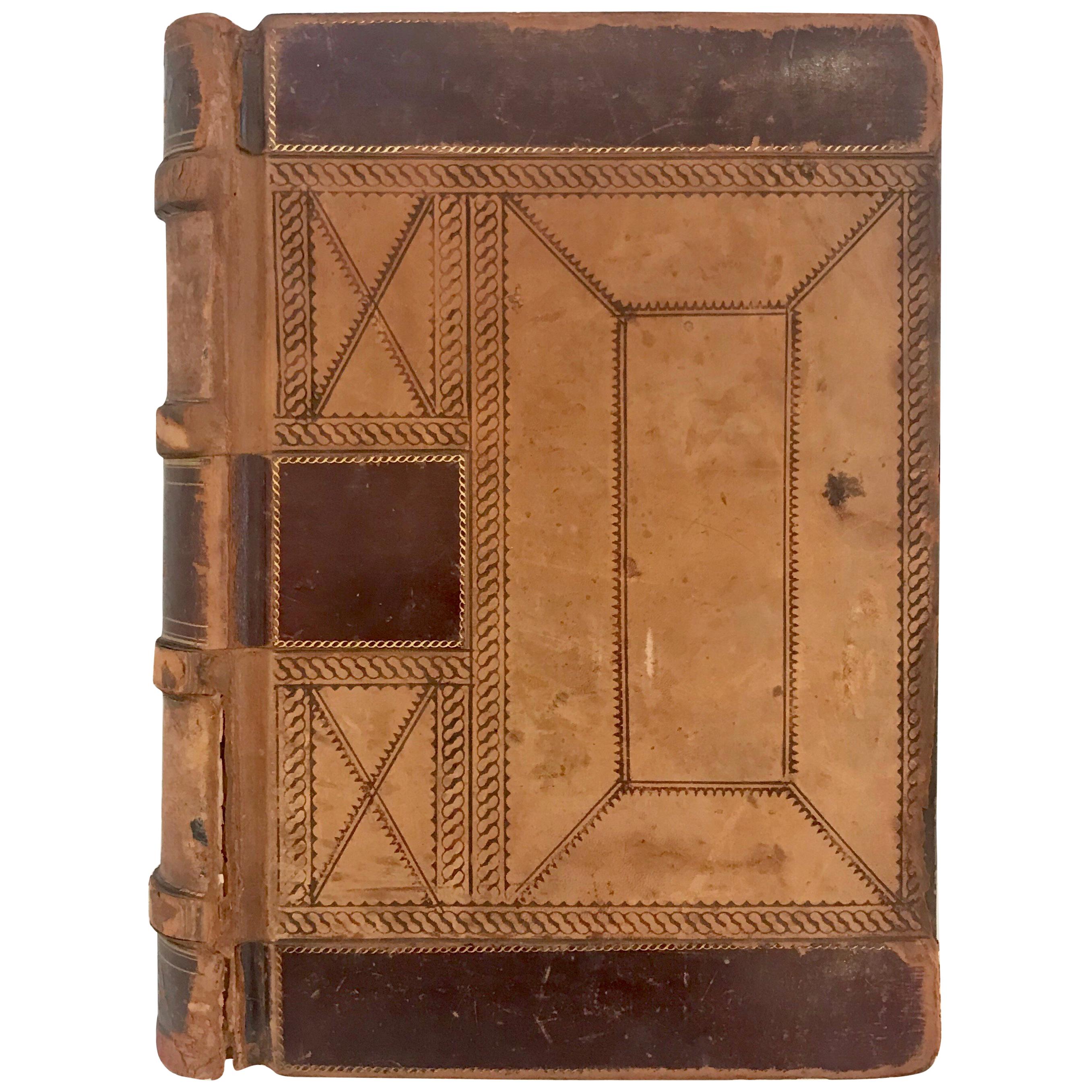 19th Century Leather Ledger Book For Sale