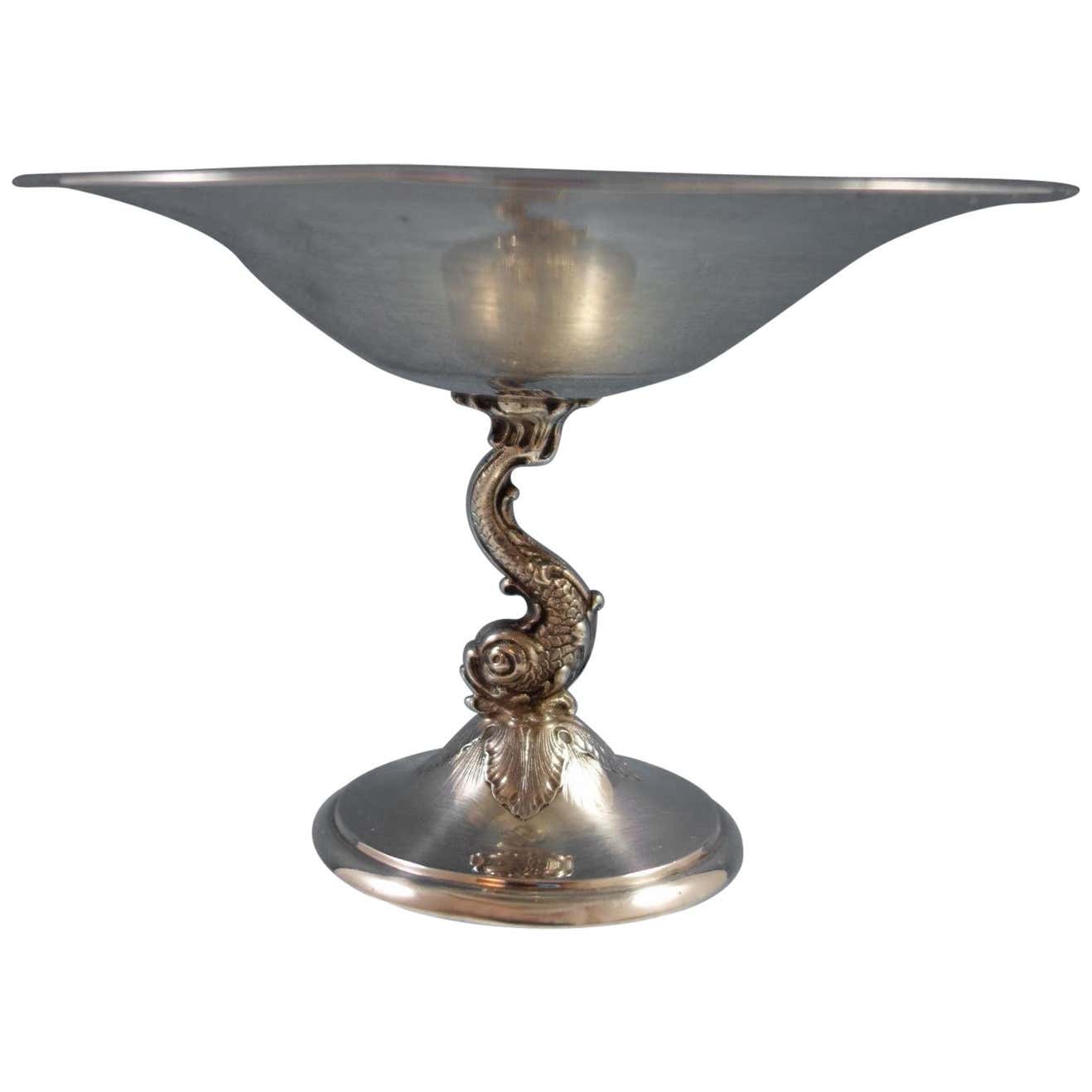 Redlich Sterling Silver Compote with 3-D Fish #8847 For Sale at 1stDibs