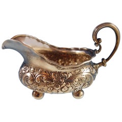 Repousse Sterling Silver Gravy Boat, Likely Dominick & Haff