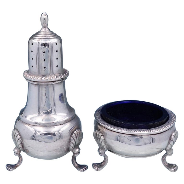 Gadroon By Fisher Sterling Silver Salt Dip And Pepper Shaker Set For Gadroon By Fisher Sterling Silver Salt Dip And Pepper Shaker Set For