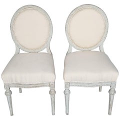 Pair of Antique Swedish Side Chairs, Late 19th  Century