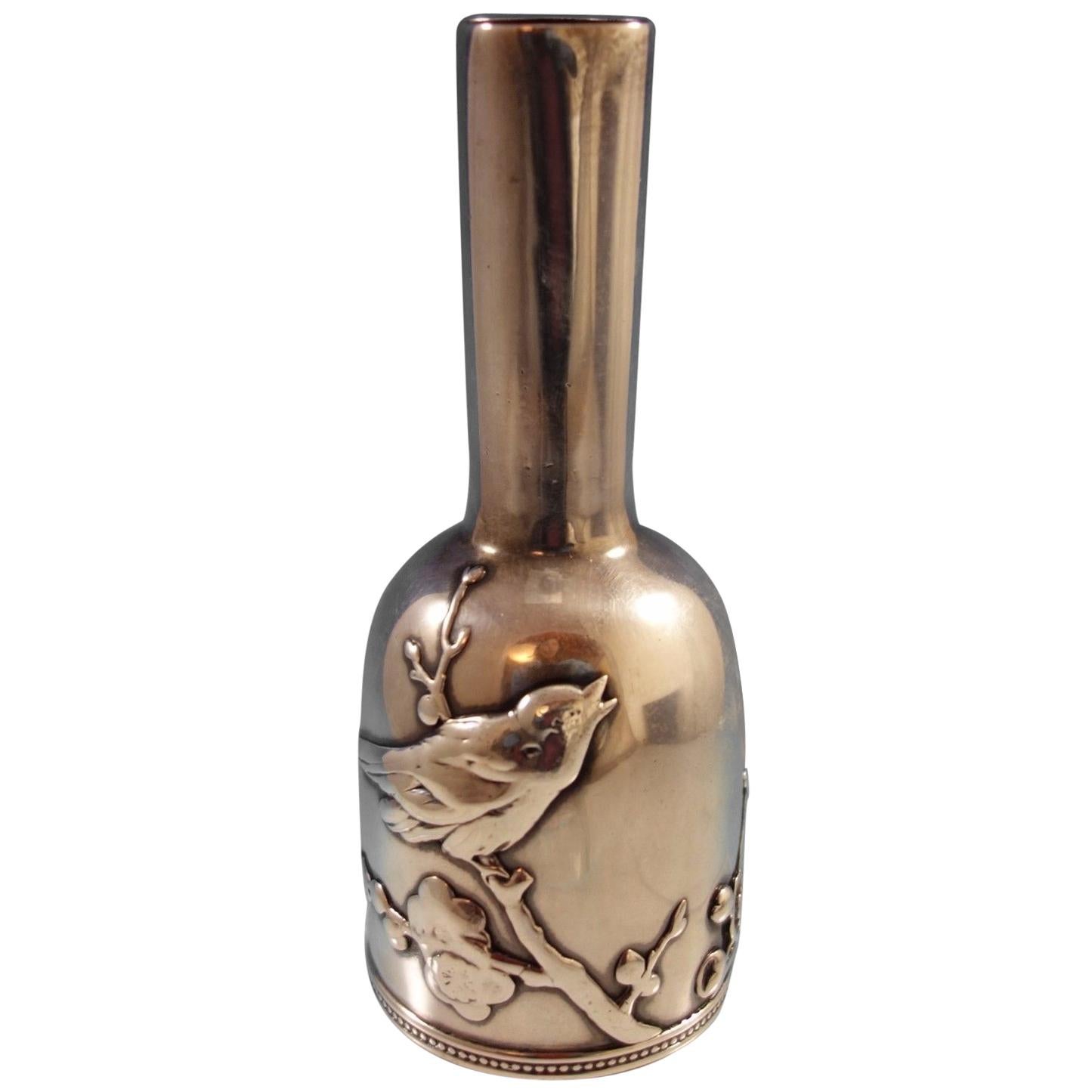 Japanese by Tiffany & Co. Sterling Silver Bud Vase Bird Bug #3566