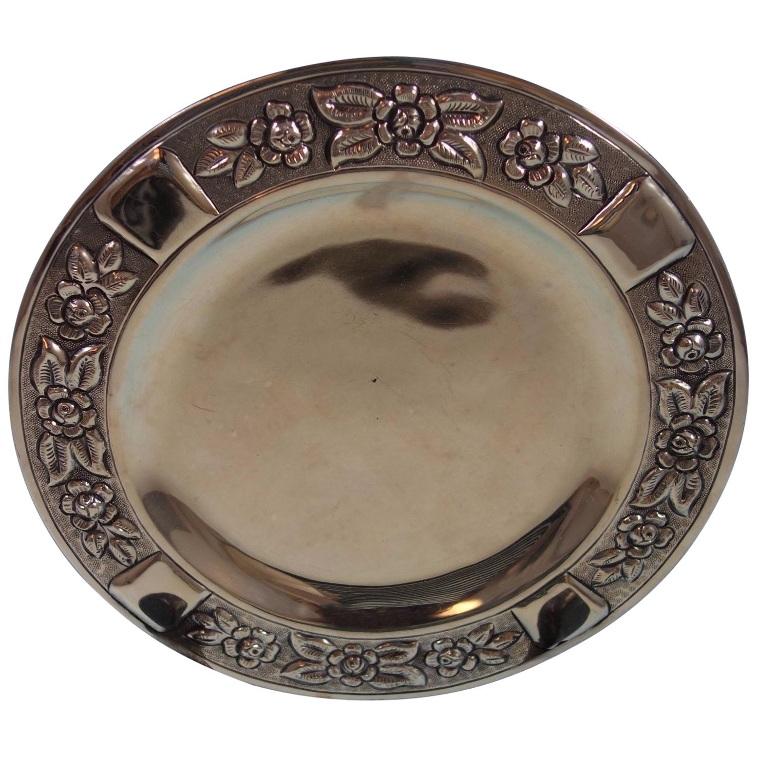 Aztec Rose by Maciel Mexican Mexico Sterling Silver Dessert Plate