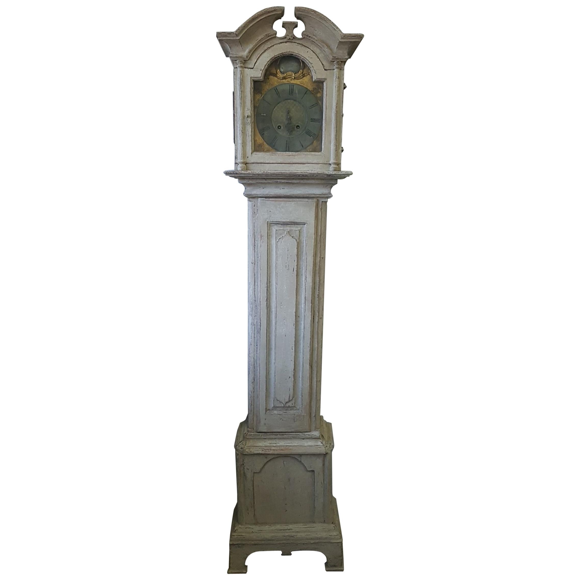 Antique Scandinavian Tall Case Clock from Bornholm, Early 19th Century For Sale