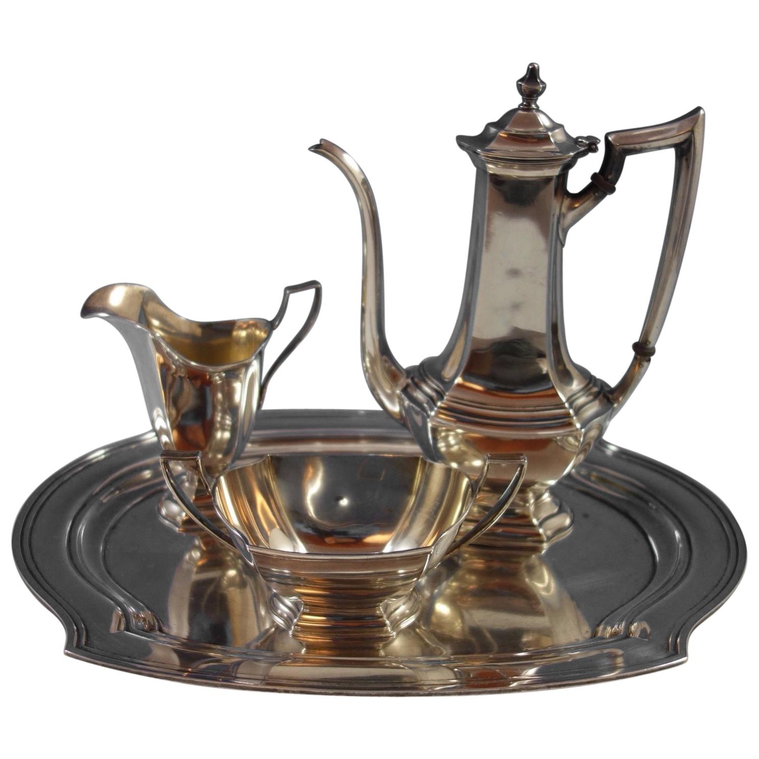 Antique by Wallace Sterling Silver Tea Set 5Piece For Sale at 1stDibs