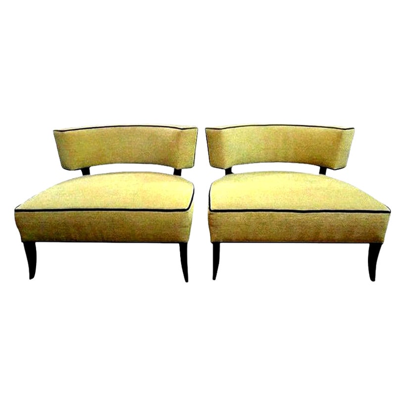 Pair of Modern Style Swivel Lounge Chairs For Sale at 1stDibs