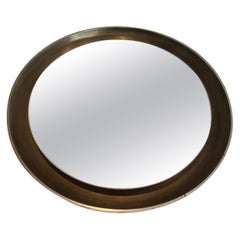 Silver Curved Wood Mirror, circa 1950