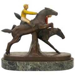 Antique Bronze Sculpture, English Steeple Chase