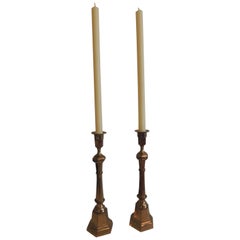 Pair of Brass German Vintage Candlesticks