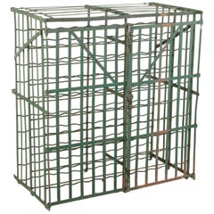 Antique Early 20th Century French Riveted Iron Wine Cage or Wine Cellar for 200 Bottles
