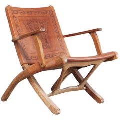 Vintage Angel Pazmino Folding Leather Lounge Chair for Muebles de Estilo