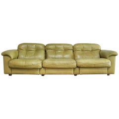 De Sede James Bond Leder-Sofa DS 101 Olivgrünes Sofa