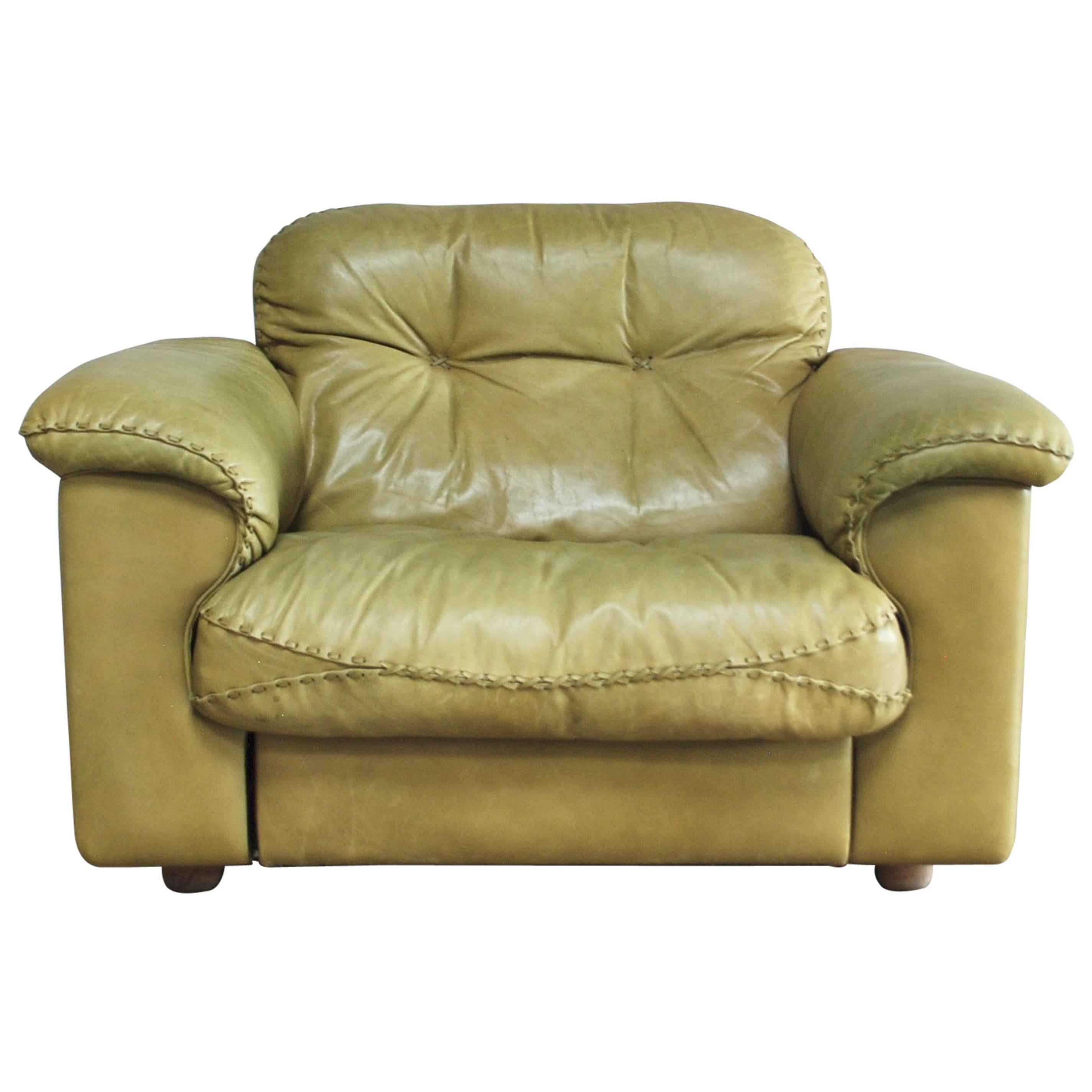 De Sede James Bond Leather Lounge Chair DS 101 Olive Green