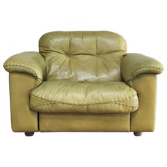 Retro De Sede James Bond Leather Lounge Chair DS 101 Olive Green