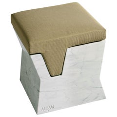 Plaza Pouf with Cushion by Paolo Salvadè by MGM Marmi & Graniti