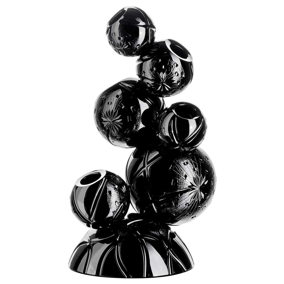 Tondo Doni: schwarze Tondo Doni-Vase mit Rautenmotiv von Mario Cioni