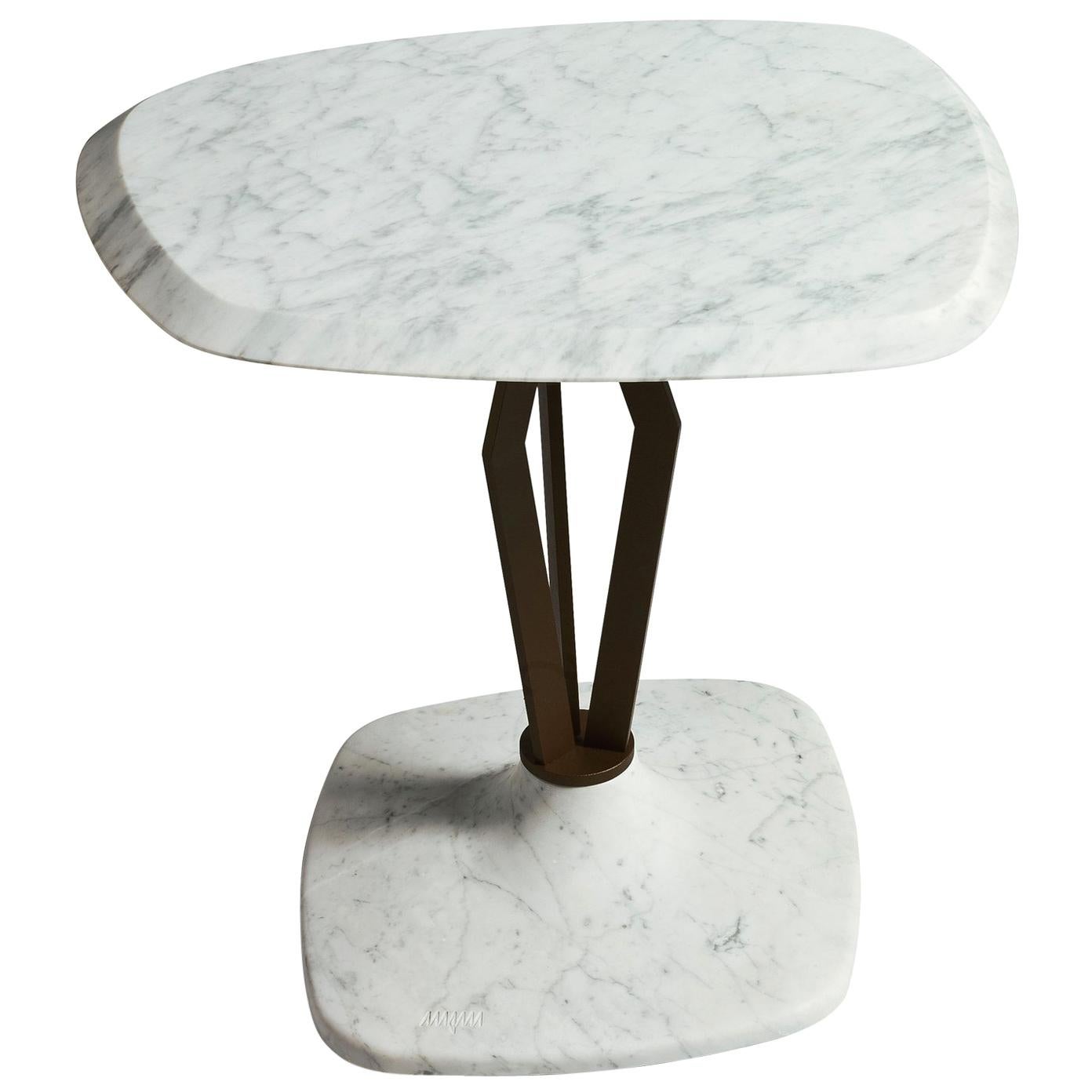 Bisel Table with Metal by Paolo Salvadè by MGM Marmi & Graniti
