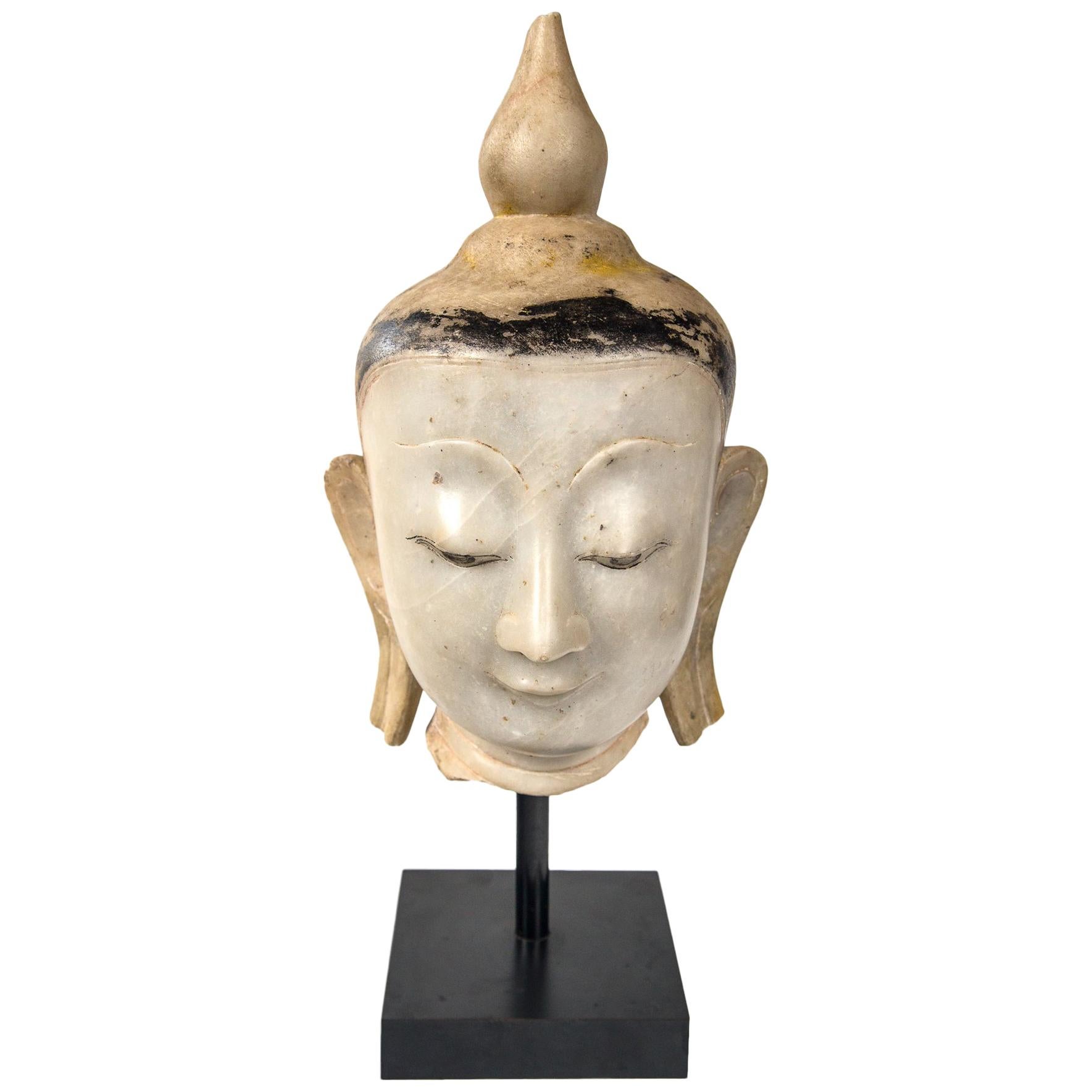 Burmese Marble Head of the Buddha