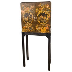 English Regency Lacquered Cabinet on Stand