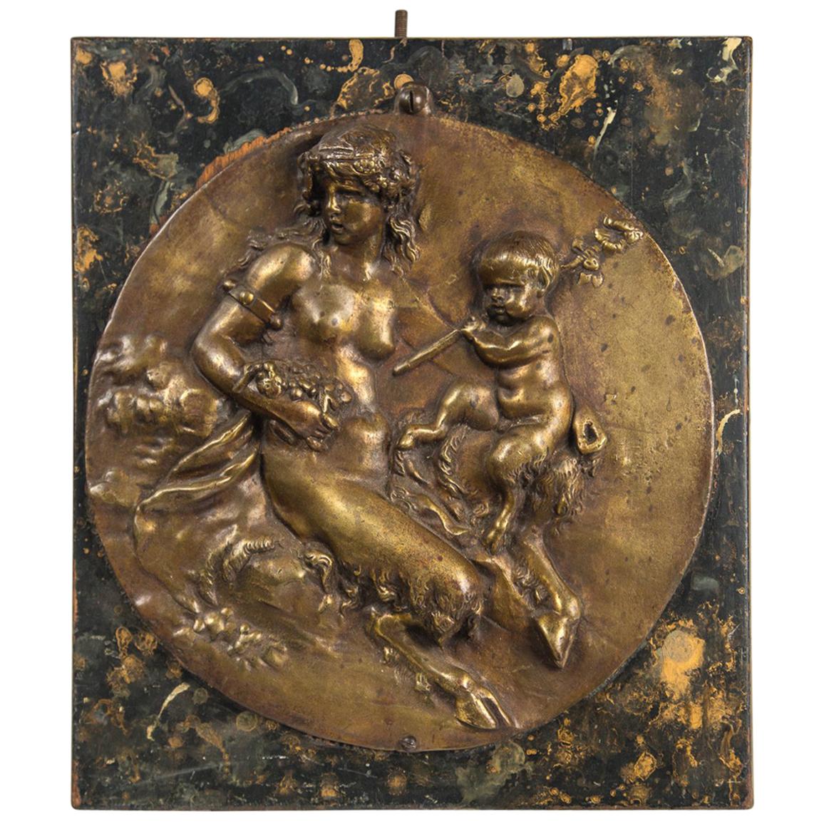 Bronze Round Wall Plaque For Sale