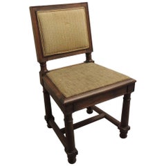 19th Century English Side Chair with Upholstered Back in Fortuny Tapa Pattern