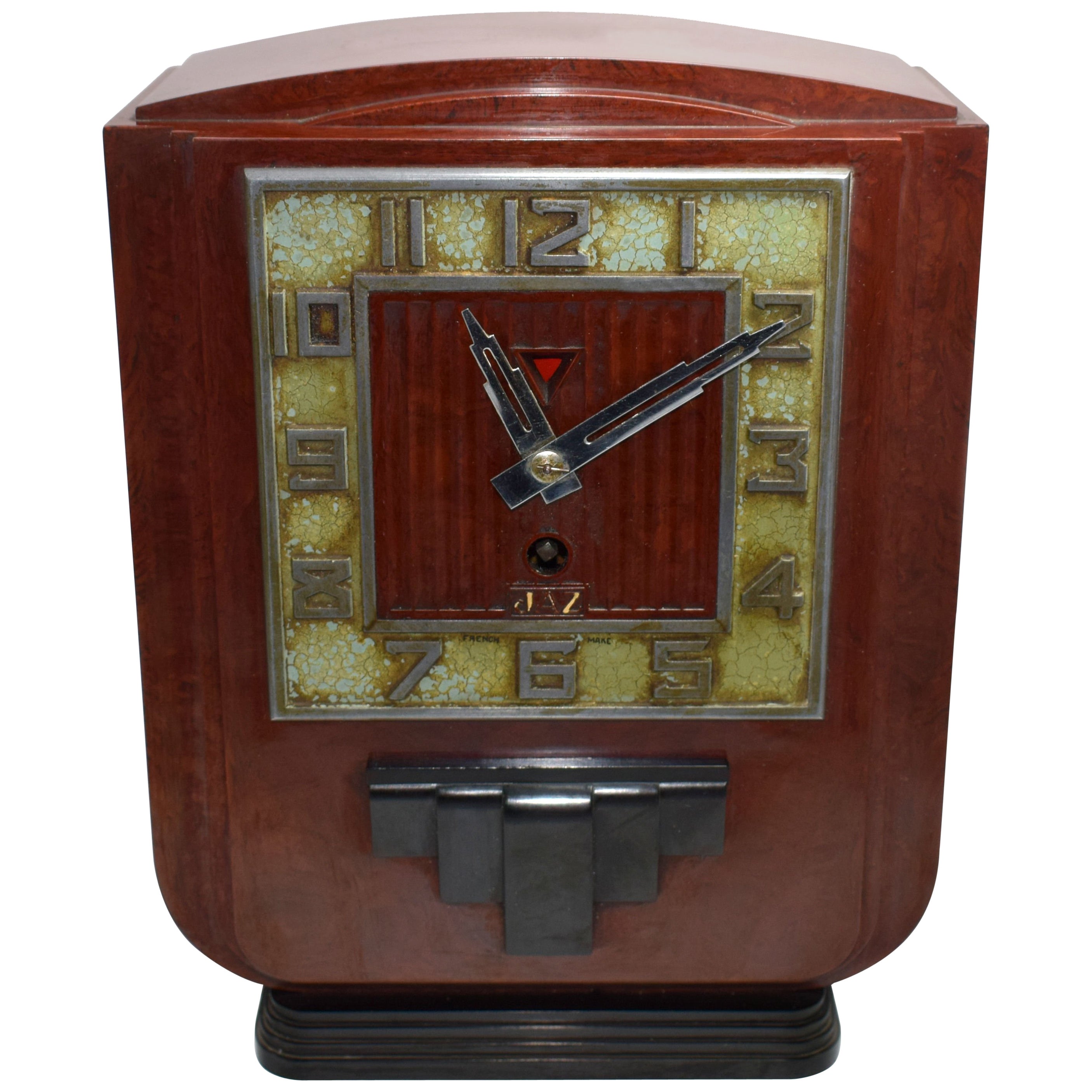 Original 1930s French Art Deco Bakelite Jaz Clock For Sale at 1stDibs