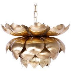 Large Brass Lotus Pendant or Light Fixture