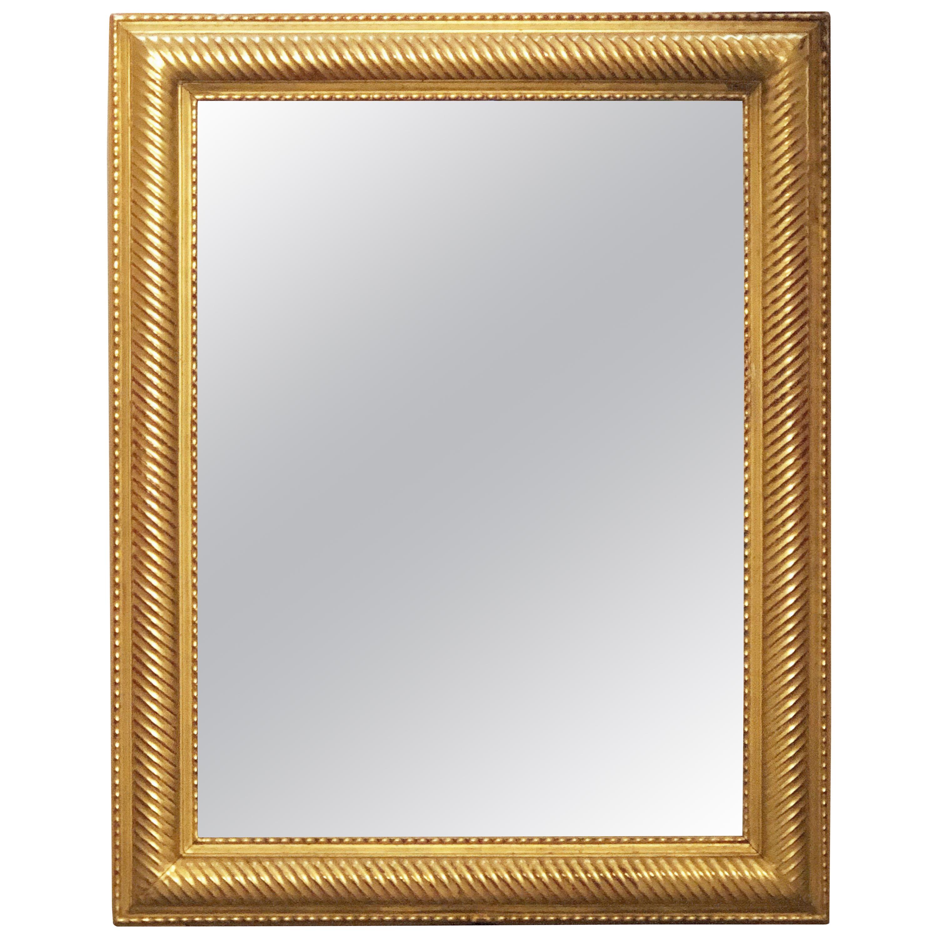 French Gilt Rectangular Wall Mirror (H 39 x W 30 3/4)