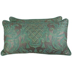 Pair of Peacock Carnavalet Fortuny Textile Pillows