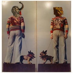 Ugo Nespolo, Two Italian Panels from the Series "Self-Portrait", 1970