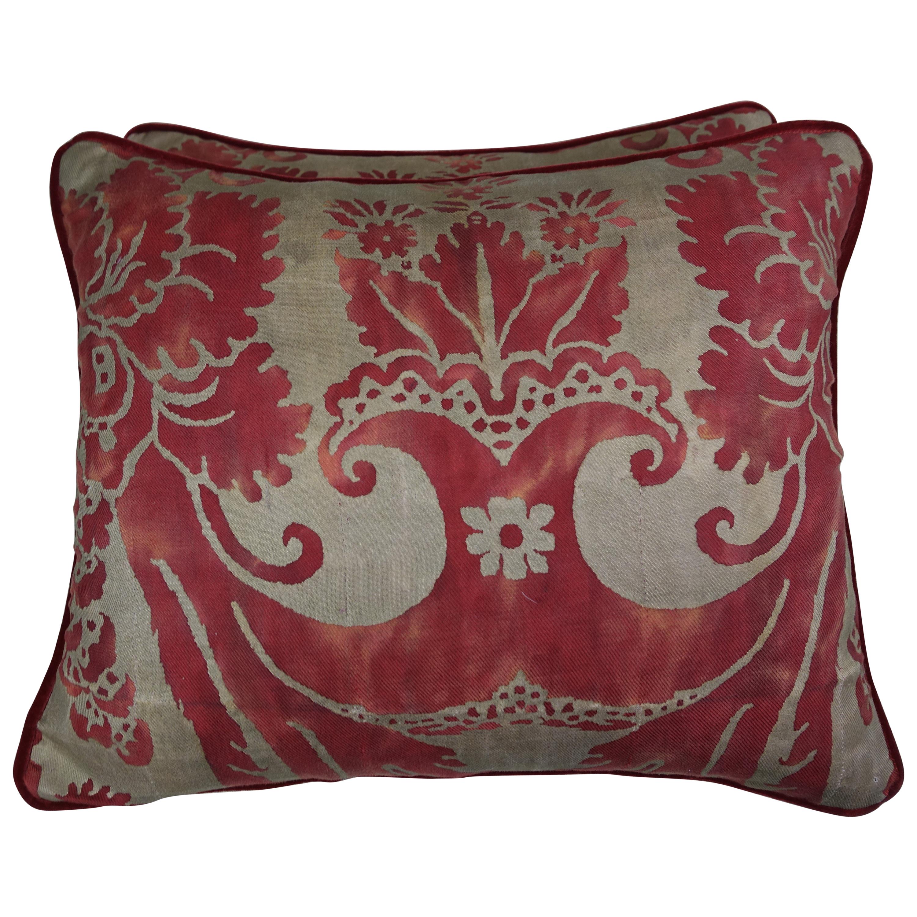 Vintage Glicine Patterned Fortuny Pillows, Pair