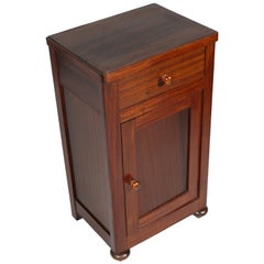 Antique 1900s Rustic Country Nightstand, Bedside Table, Walnut and Mahogany, Restored