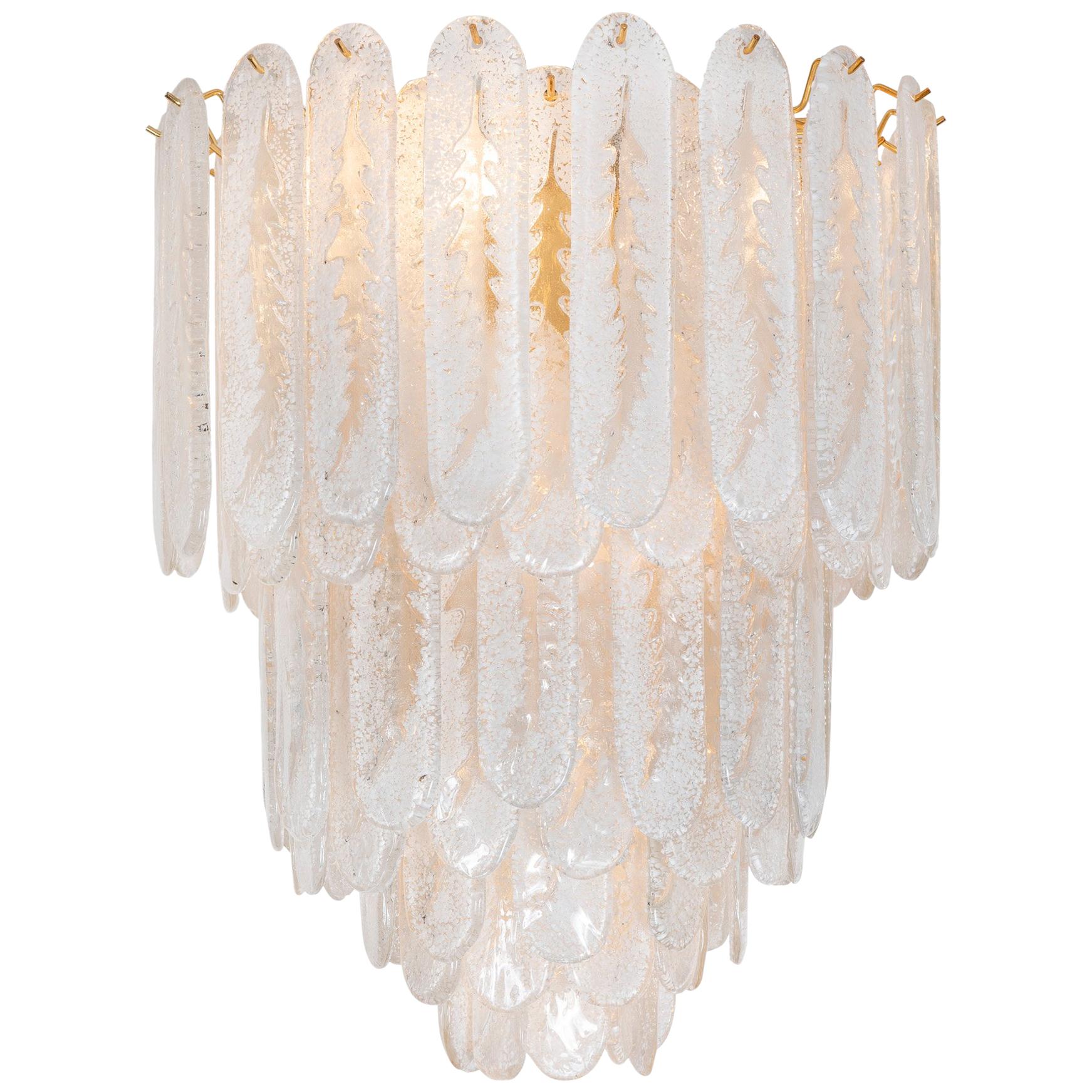 Vintage Frosted Glass Murano Pendant Light