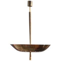 Round Bronzed Modern Italian Chandelier Style Arteluce Arredoluce Metal Brass