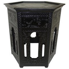 Ebonized Moorish Style Tabouret Side Table